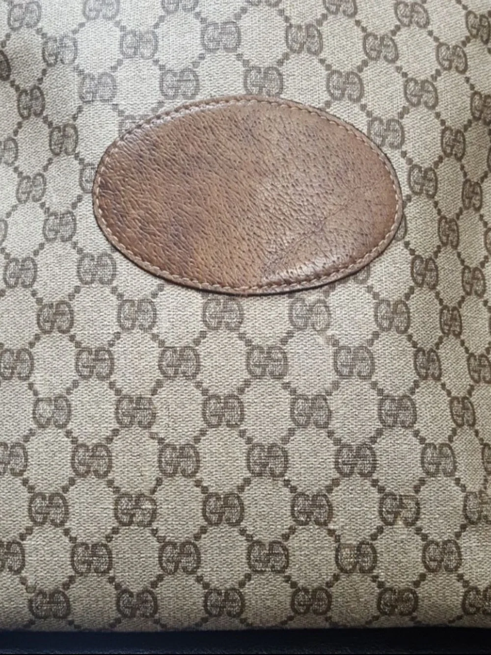 Gucci Italy Leather-Trim Tote